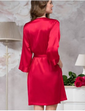 Атласный халат кимоно Mia-Amore MARISIA 8583 красный, Цвет: красный, Размеры: S/M, изображение 2
