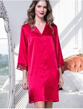 Атласная рубашка-халат Mia-Amore MARISIA 8587 красный, Цвет: красный, Размеры: M