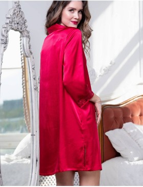 Атласная рубашка-халат Mia-Amore MARISIA 8587 красный, Цвет: красный, Размеры: M, изображение 2