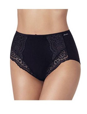 Хлопковые трусы макси с кружевной отделкой Janira LACE COTTON BAND 1032081 negro, Цвет: negro (черный), Размеры: L, изображение 3