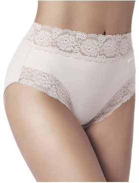Трусы высокие с кружевной отделкой Janira DOLCE MICRO 1032100 dune, Цвет: dune (песочный), Размеры: M