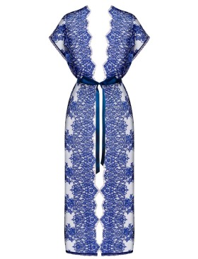 Кружевной пеньюар Obsessive FLOWLACE PEIGNOIR, Цвет: синий, Размеры: S/M, изображение 3