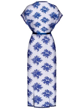 Кружевной пеньюар Obsessive FLOWLACE PEIGNOIR, Цвет: синий, Размеры: S/M, изображение 4
