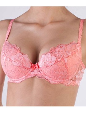 Кружевной бюстгальтер пуш-ап Orhideja 116-208 флорида, Цвет: флорида, Размеры: 75E