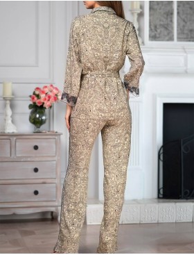 Пижамный комплект с брюками Mia-Amore DOMINICA 1266, Цвет: бежевый, Размеры: 4XL, изображение 2