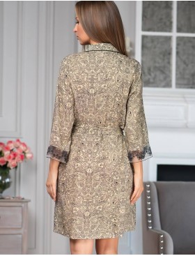 Рубашка-халат с поясом Mia-Amore DOMINICA 1267, Цвет: бежевый, Размеры: 5XL, изображение 2