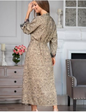 Длинный халат кимоно Mia-Amore DOMINICA 1269, Цвет: бежевый, Размеры: 4XL/5XL, изображение 2