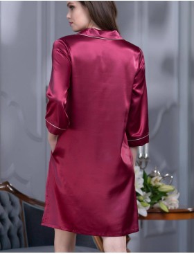 Атласная ночная рубашка Mia-Mella JULIA 8737 ягодный, Цвет: ягодный, Размеры: S, изображение 2