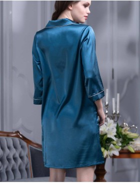 Атласная ночная рубашка Mia-Mella JULIA 8737 сапфир, Цвет: сапфир, Размеры: XS, изображение 2