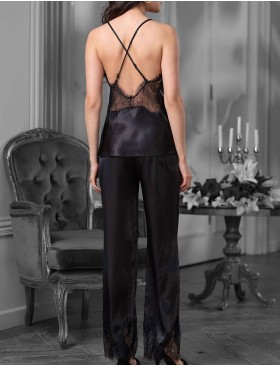 Атласная пижама Mia-Amore MADISON 8926, Цвет: черный, Размеры: L, изображение 2