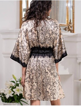 Халат-кимоно шелковый Mia-Amore PENELOPA 3693, Цвет: бежевый, Размеры: S/M, изображение 2