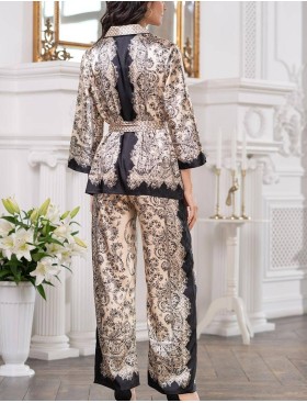 Шелковый пижамный комплект Mia-Amore PENELOPA 3696, Цвет: бежевый, Размеры: M, изображение 2