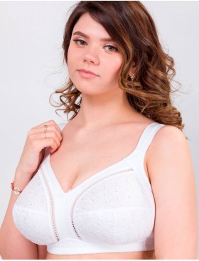 Мягкий хлопковый бюстгальтер без косточек Milavitsa 108180 / 118180 белый, Цвет: белый, Размеры: 80I, изображение 6