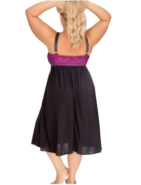 Ночная сорочка для пышной груди Akcent 539, Цвет: черный/фуксия, Размеры: L, изображение 2