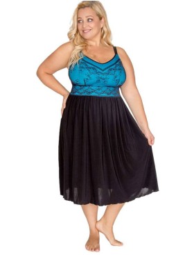 Ночная сорочка для пышной груди Akcent 540, Цвет: черный/синий, Размеры: L