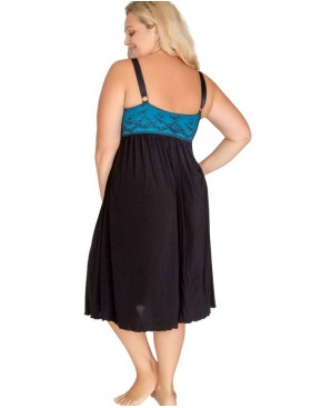 Ночная сорочка для пышной груди Akcent 540, Цвет: черный/синий, Размеры: L, изображение 2