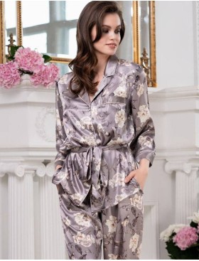 Шелковая пижама с брюками Mia-Amore GRACIA 3206, Цвет: серый, Размеры: M