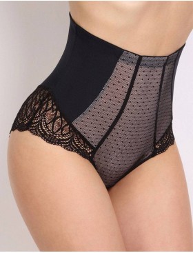 Высокие трусы слипы Orhideja 662-187, Цвет: черный/пион, Размеры: XL