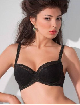 Бюстгальтер балконет Sermija 123-09-L чёрный, Цвет: чёрный, Размеры: 90B, изображение 3