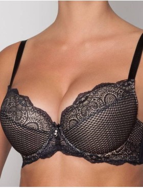 Бюстгальтер балконет пуш-ап Albina L NUANCE 6075 черный, Цвет: черный, Размеры: 70B