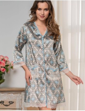 Атласный халат с пуговицами Mia-Amore PALERMO 9697, Цвет: оригинал, Размеры: XS