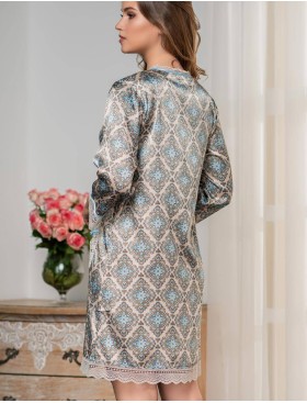 Атласный халат с пуговицами Mia-Amore PALERMO 9697, Цвет: оригинал, Размеры: XS, изображение 2