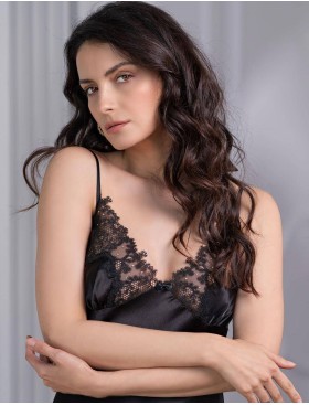 Шелковая сорочка Mia-Amore WHITE SWAN 3551 черный, Цвет: черный, Размеры: S, изображение 3