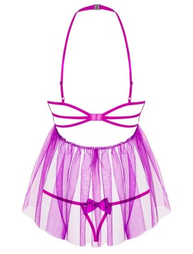 Соблазнительный бэби-долл + стринги Obsessive DELISHYA BABYDOLL, Цвет: фиолетовый, Размеры: L/XL, изображение 4