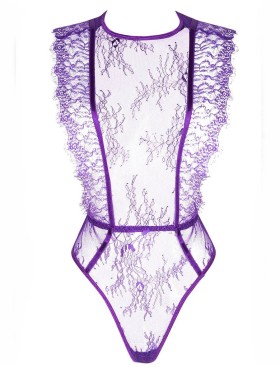 Cексуальное кружевное боди Beauty Night EMILIANA TEDDY фиолетовый, Цвет: фиолетовый, Размеры: L/XL, изображение 3