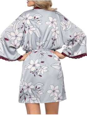 Атласный халат-кимоно Nipplex AURORA, Цвет: серый, Размеры: S, изображение 2