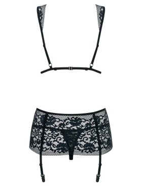 Сексуальный комплект с поясом Obsessive FIGUREA SET, Цвет: черный, Размеры: L/XL, изображение 4