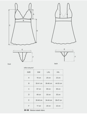 Бэби-долл Obsessive IDILLIA BABYDOLL, Цвет: черный, Размеры: S/M, изображение 5