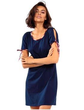 Хлопковая сорочка с коротким рукавом Lorin P1531, Цвет: темно-синий, Размеры: L