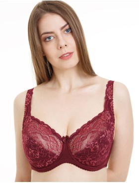 Бюстгальтер полумягкий биколор Simona M 900 бордо-роза, Цвет: бордо-роза, Размеры: 95C, изображение 4