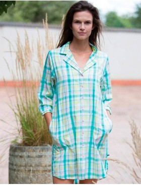 Рубашка/Туника Key LND 453 A21, Цвет: зеленый/желтый, Размеры: S