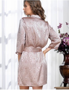 Ночная сорочка-халат из атласа Mia-Amore MARGARET 8977, Цвет: капучино, Размеры: XL, изображение 2