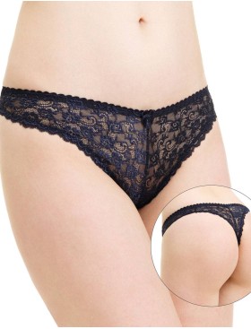 Кружевные трусы стринги Simona M 003 кварц, Цвет: кварц, Размеры: L