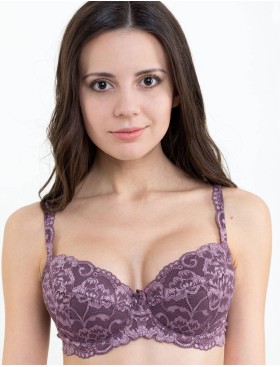 Бюстгальтер балконет пуш-ап биколор Simona M 870 крокус, Цвет: крокус, Размеры: 70D, изображение 2