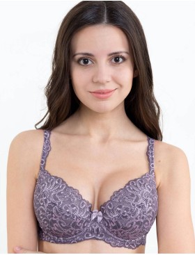 Бюстгальтер балконет пуш-ап биколор Simona M 870 серо-туман, Цвет: серо-туман, Размеры: 80C, изображение 6