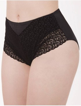 Высокие трусы слипы Elli 420 бархат черный, Цвет: бархат черный, Размеры: L