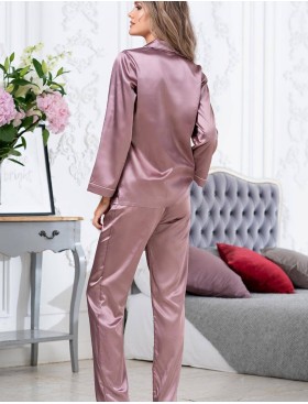 Атласный пижамный комплект тройка Mia-Mella JULIA 8735 пудра, Цвет: пудра, Размеры: XS, изображение 4