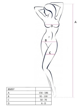 Эротический комбинезон сетка Passion BS 057 red, Цвет: красный, Размеры: S/M, изображение 3