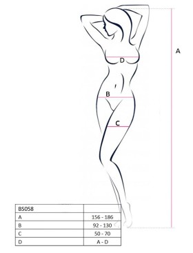 Эротический комбинезон сетка Passion BS 058 white, Цвет: белый, Размеры: S/M, изображение 3