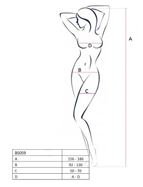 Эротический комбинезон сетка Passion BS 059 white, Цвет: белый, Размеры: S/M, изображение 3