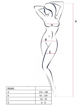 Эротический комбинезон сетка Passion BS 060 red, Цвет: красный, Размеры: S/M, изображение 3