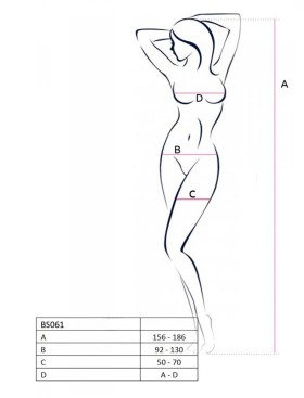 Эротический комбинезон сетка Passion BS 061 red, Цвет: красный, Размеры: S/M, изображение 3