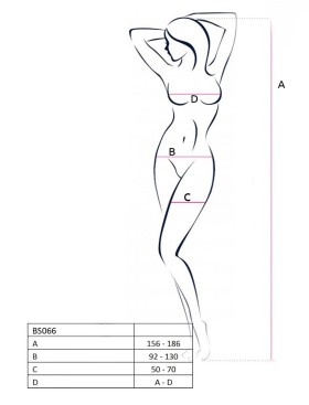 Эротический комбинезон сетка Passion BS 066 red, Цвет: красный, Размеры: S/M, изображение 3