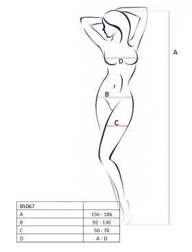 Эротический комбинезон сетка Passion BS 067 black, Цвет: черный, Размеры: S/M, изображение 4