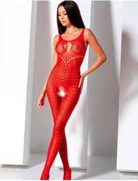Эротический комбинезон сетка Passion BS 078 red, Цвет: красный, Размеры: S/M, изображение 2