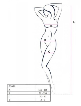 Эротический комбинезон сетка Passion BS 080 white, Цвет: белый, Размеры: S/M, изображение 3